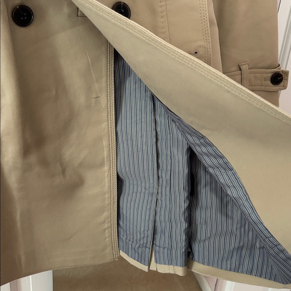 Willi Smith Beige Double-Breasted Trench Coat - Picture 6 of 7